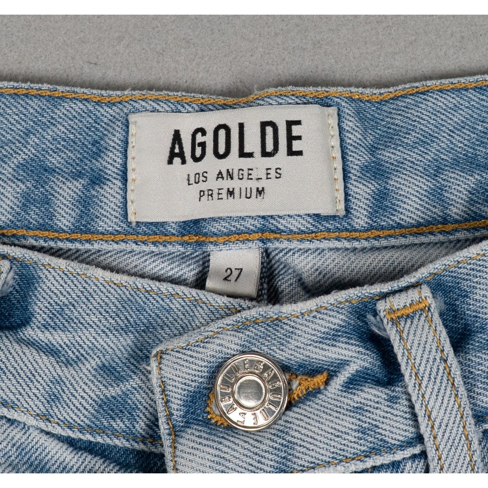 AGOLDE Parker Distressed Denim Shorts Swapmeet Light Blue 27 image 2
